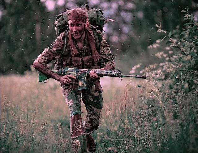 Stefan Melander dressed as a member of the Rhodesian Light Infantry