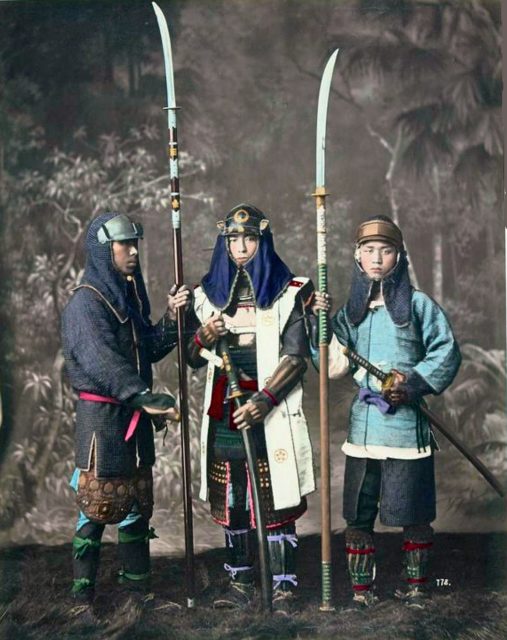 Portrait of three samurai
