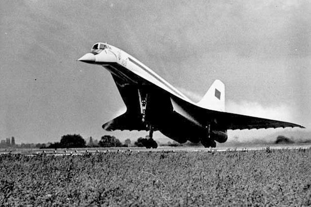 Tupelov Tu-144 taking off down the runway