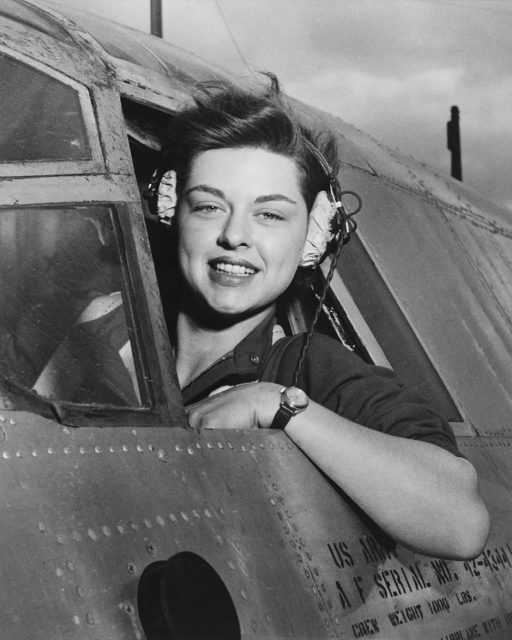 Elizabeth L. Remba Gardner in the cockpit of an aircraft