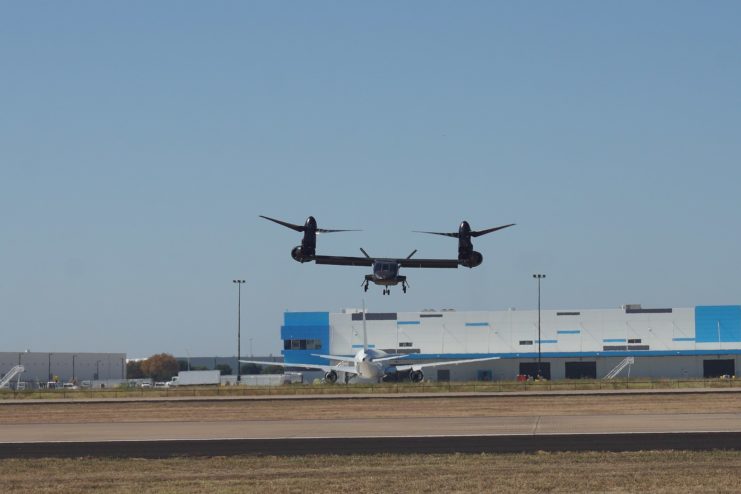Bell V-280 Valor hovering over a runway