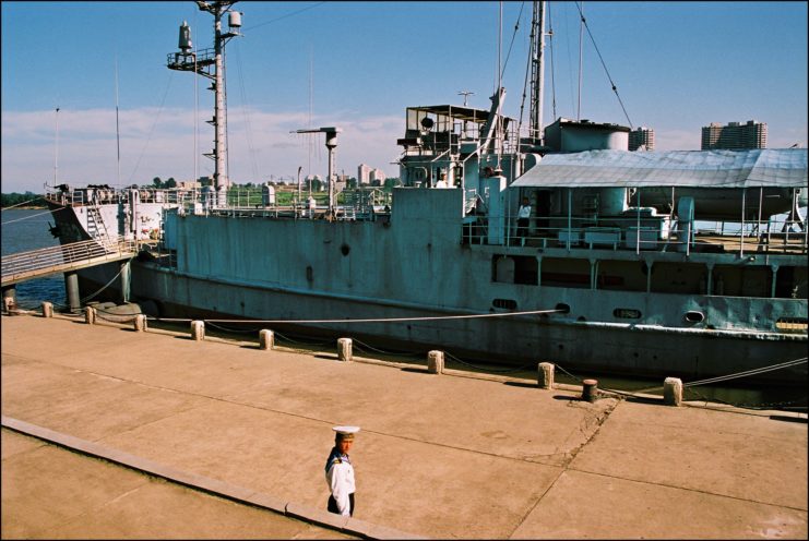 USS Pueblo (AGER-2) docked in Pyongyang, North Korea