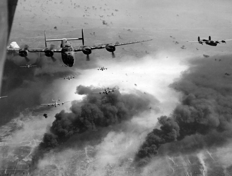 Consolidated B-24 Liberators in flight