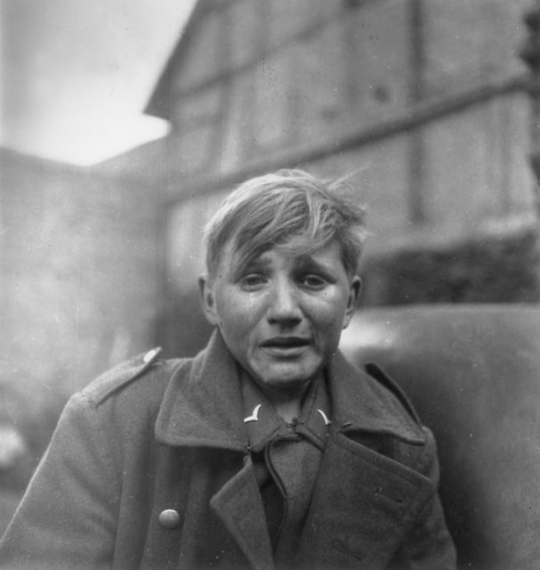Hans-Georg Henke crying while in uniform