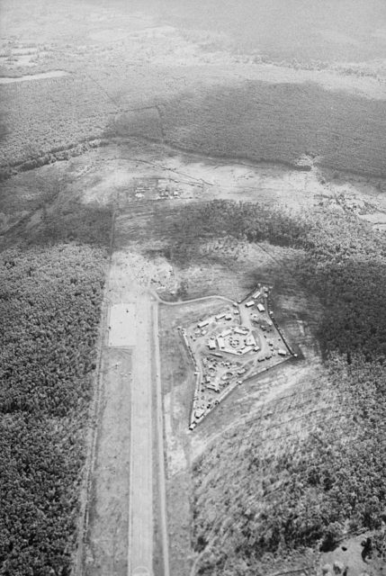 Aerial view of the American stronghold in Lộc Ninh