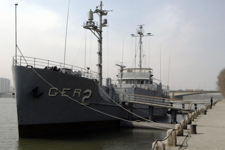 USS Pueblo (AGER-2) docked in Pyongyang, North Korea