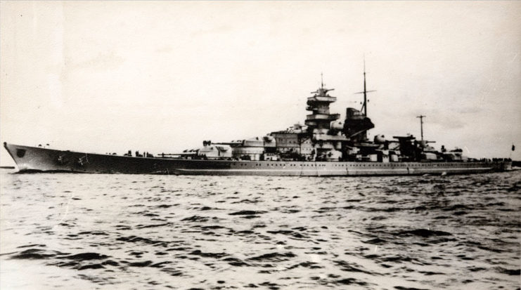 German battleship Tirpitz at sea