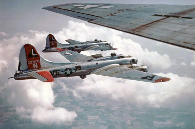 Two Boeing B-17 Flying Fortresses in flight