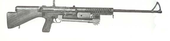 M1941 Johnson light machine gun against a white backdrop