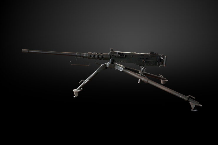 M2 Browning .50 caliber against a black backdrop