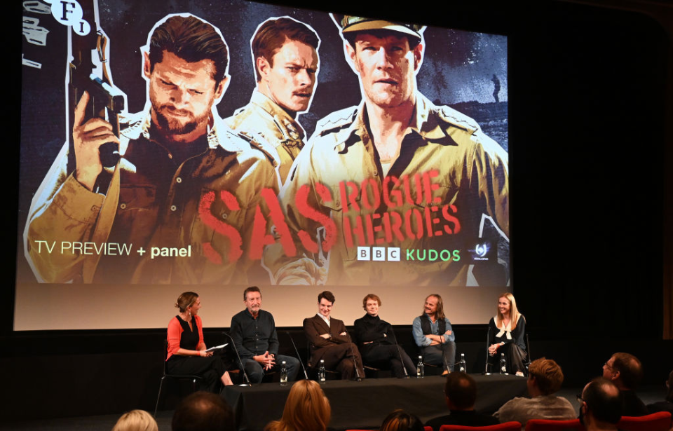 Cast of 'SAS: Rogue Heroes' sitting on stage