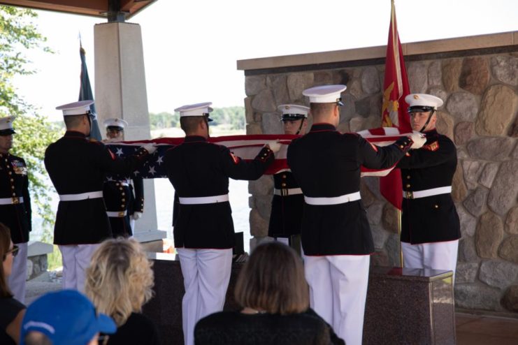 Body Bearers holding the American flag