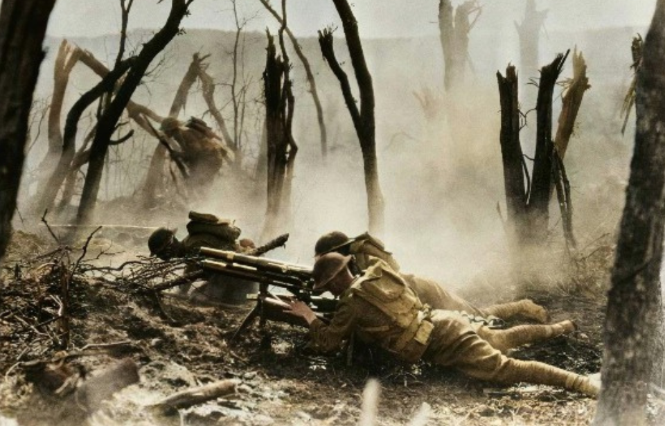 Gun crew with Regimental Headquarters Company, 23rd Infantry Regiment manning a 37 mm M1916