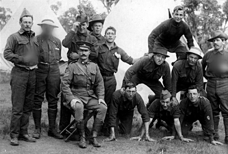 Men with the Australian 3rd Field Ambulance posing together