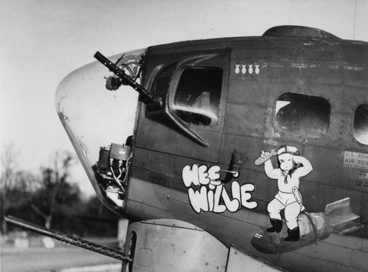Nose art on the Boeing B-17G Flying Fortress 'Wee Willie'