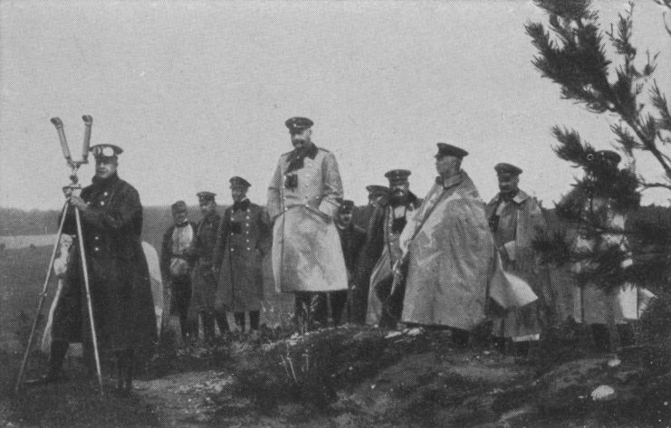 Staff with the Eighth Army standing together during the Battle of Tannenberg