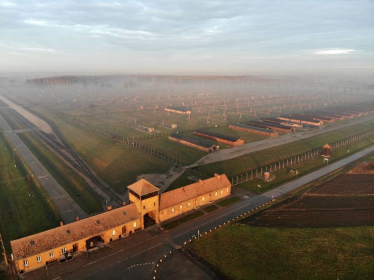 Aerial view of Auschwitz II-Birkenau