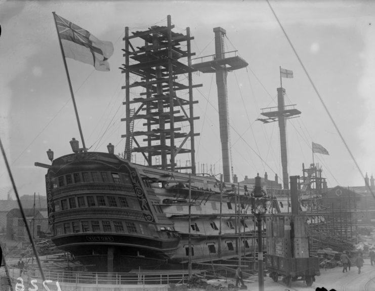 HMS Victory drydocked