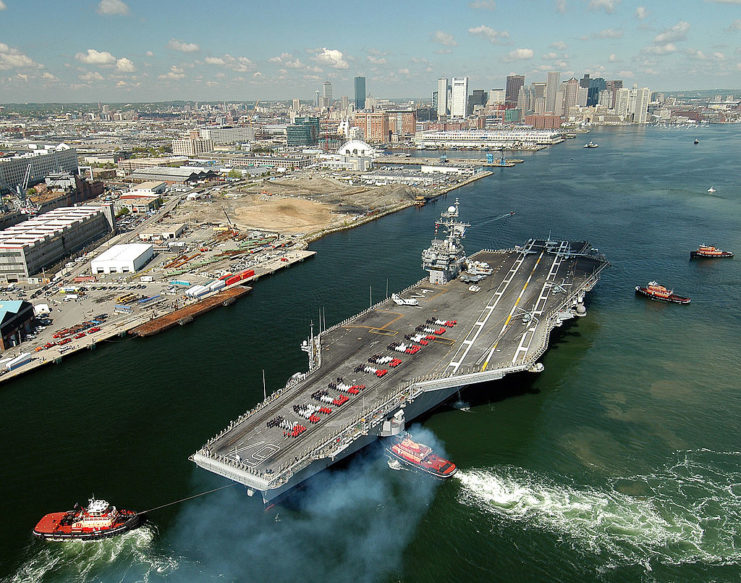 USS John F. Kennedy (CV-67) entering Boston Harbor