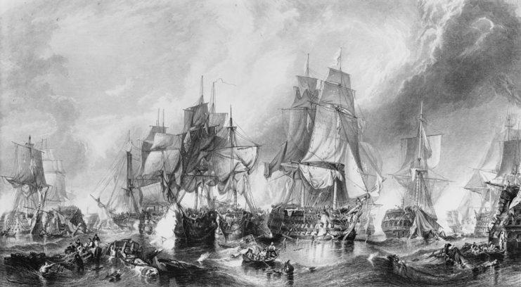 Illustration of the Battle of Trafalgar