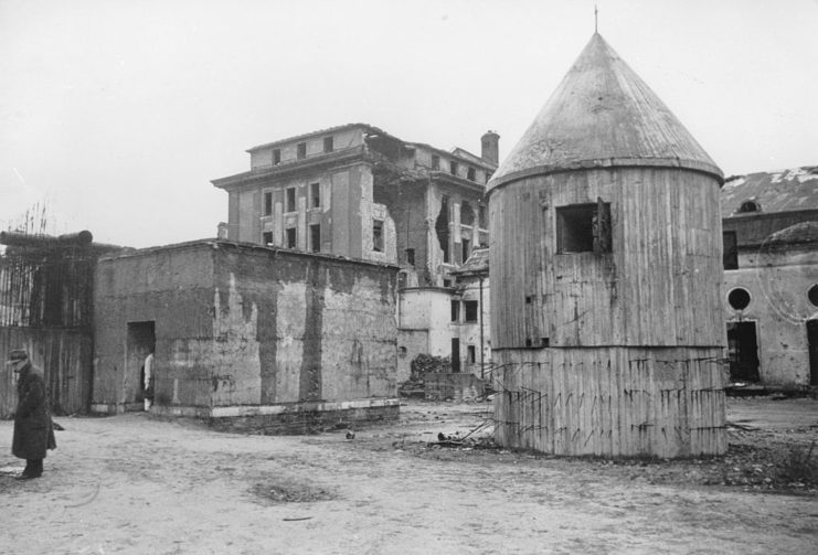 Man standing outside of the Führerbunker