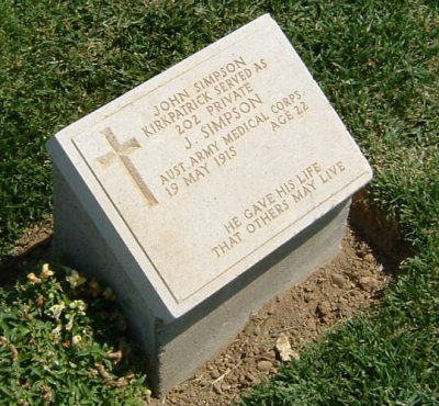 John Simpson Kirkpatrick's headstone