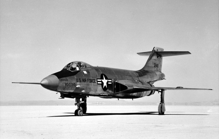 McDonnell F-101A Voodoo parked on a runway