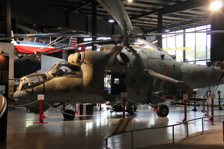 Mil Mi-25 Hind D on display at the Southern Museum of Flight