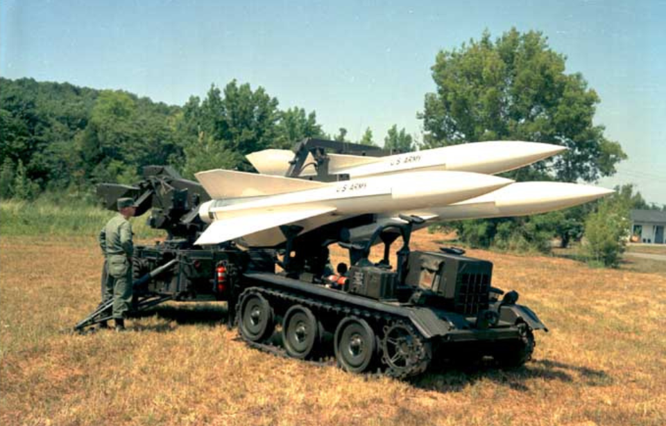 Soldiers standing around an MIM-23 Hawk