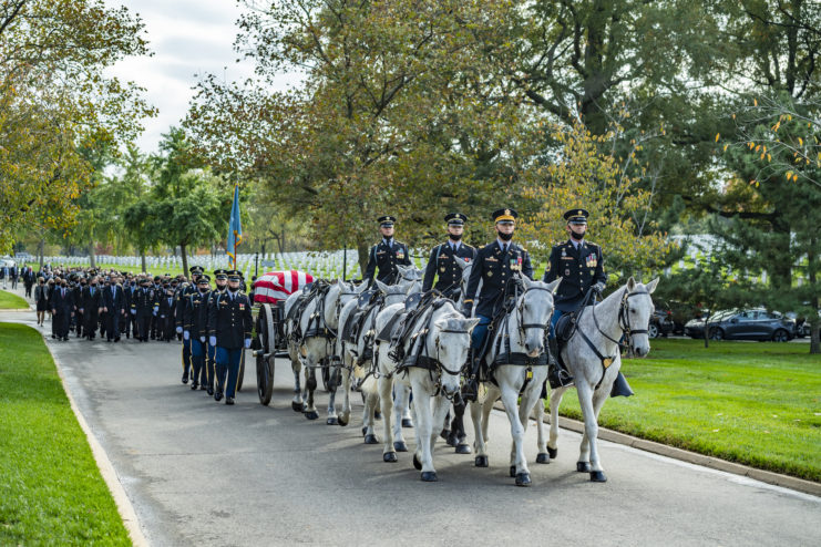 Funeral procession at Arlington National Cemetery