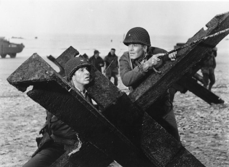 John Crawford and Henry Fonda as Col. Caffey and Brig. Gen. Theodore Roosevelt Jr. in 'The Longest Day'