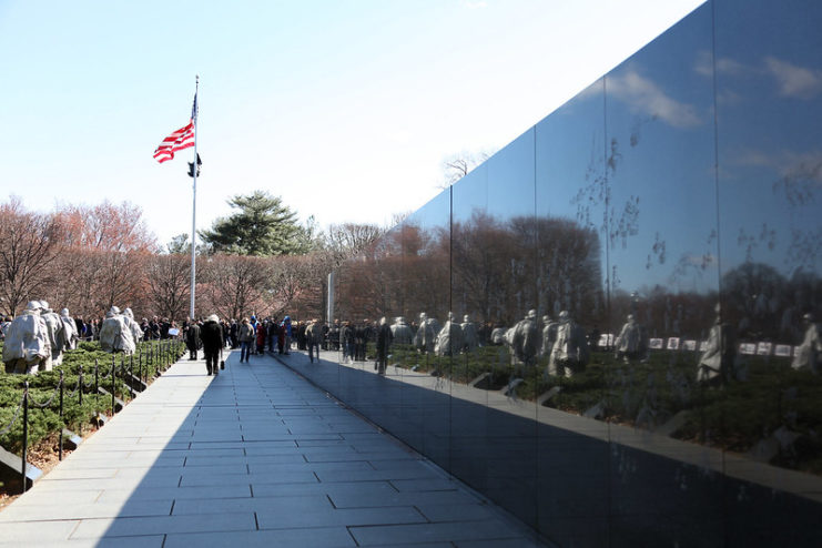 View of the Wall of Remembrance at the Korean War Veterans Memorial