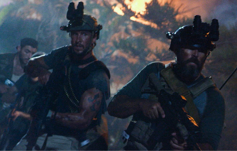 David Denman and Pablo Schreiber as Dave "Boon" Benton and Kris "Tanto" Paronto in '13 Hours: The Secret Soldiers of Benghazi'