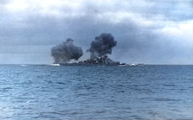 German battleship Bismarck firing at the HMS Prince of Wales (53)
