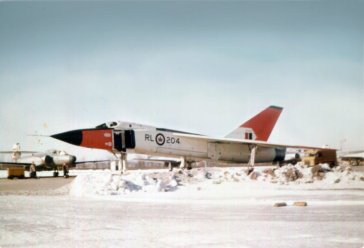 Avro CF-105 Arrow parked in the snow
