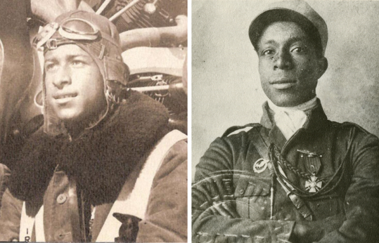 Ahmet Ali Çelikten dressed in his pilot's uniform + Military portrait of Eugene Bullard