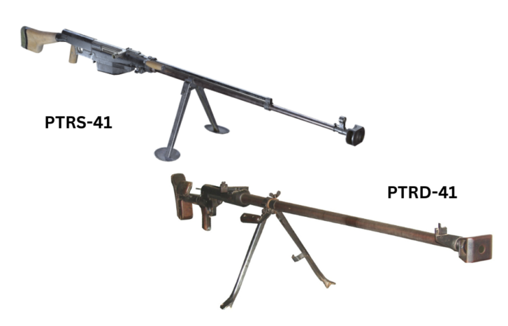 Graphic featuring a PTRS-41 and a PTRD-41