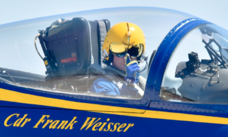 Frank Weisser sitting in the cockpit of an aircraft