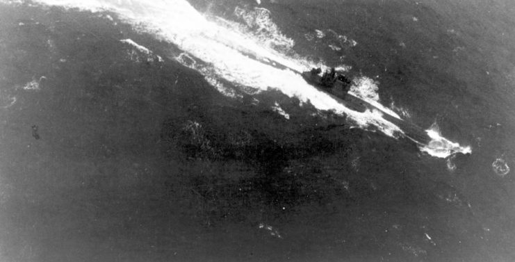 U-402 being attacked by American aircraft while at sea