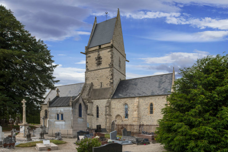 Exterior of the Église Saint-Côme et Saint-Damien d'Angoville au Plain
