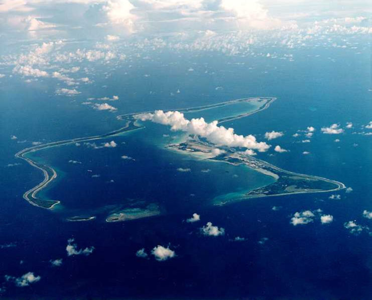 Aerial view of Naval Support Facility Diego Garcia