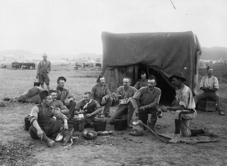 British "Tommies" sitting together