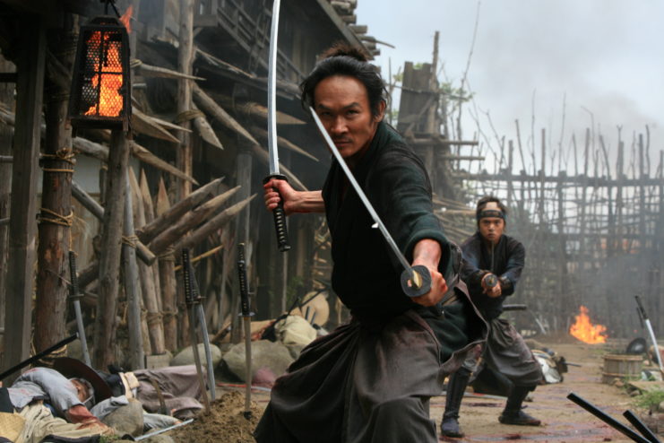 Tsuyoshi Ihara and Masataka Kubota as Hirayama Kujūrō and Shōjirō Kokura in '13 Assassins'