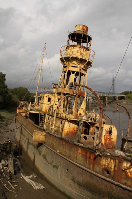 Light Vessel 72 moored along the river Neath