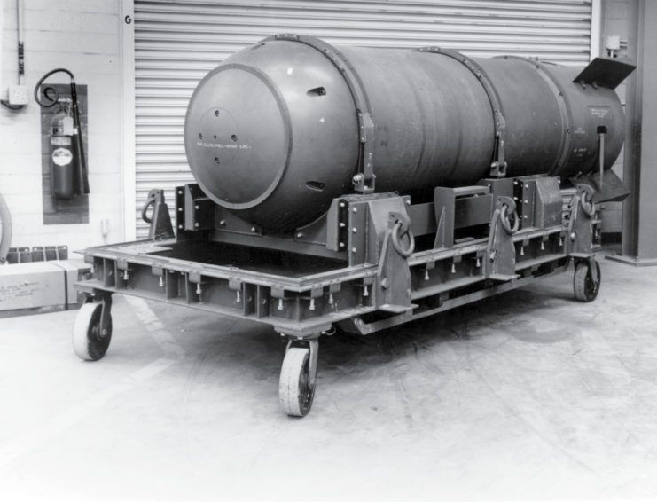 Mark 15 nuclear bomb on a dolly