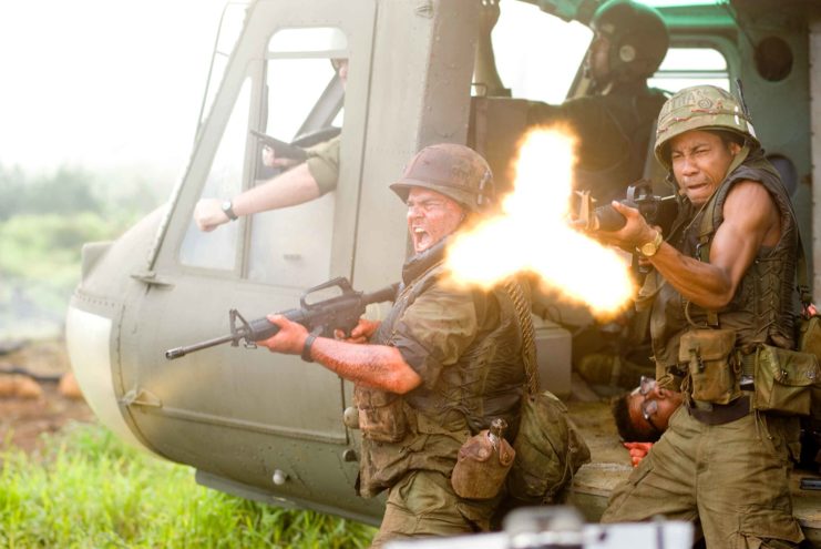 Jack Black and Brandon T. Jackson as Jeff Portnoy and Alpa Chino in 'Tropic Thunder'