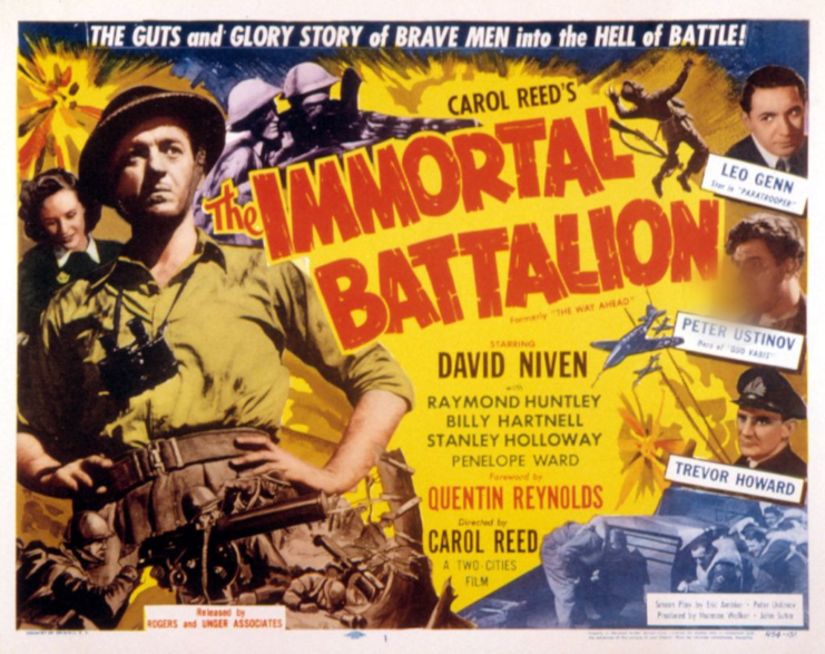 Movie poster for 'The Way Ahead,' featuring the production's alternative title, 'The Immortal Battalion'