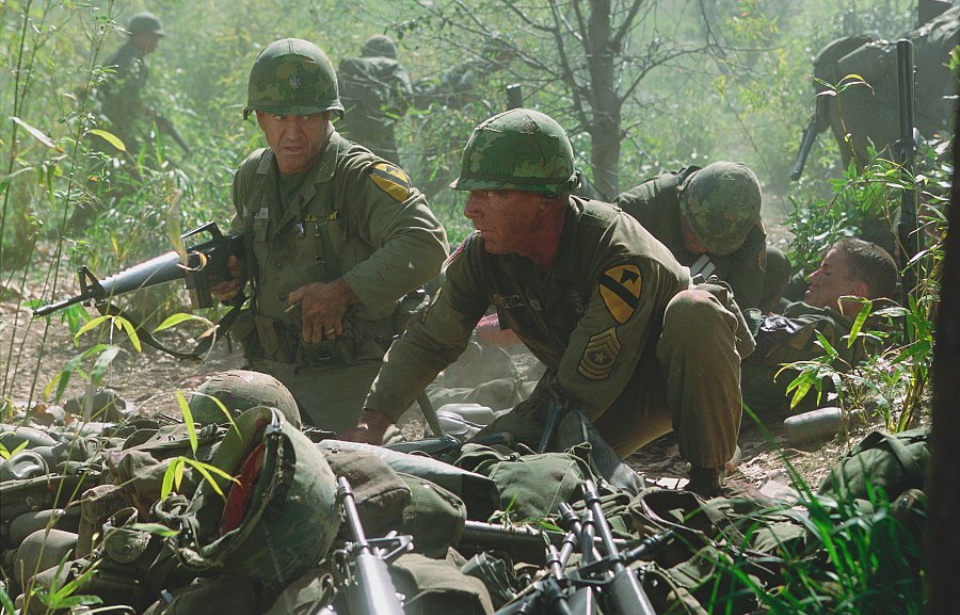 Mel Gibson and Sam Elliott as Lt. Col. Hal Moore and Sgt. Maj. Basil Plumley in 'We Were Soldiers'