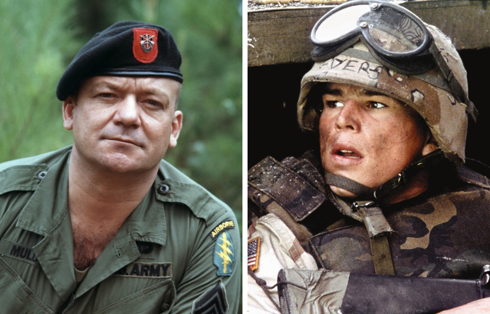Aldo Ray as Sgt. Muldoon in 'The Green Berets' + Josh Hartnett as Staff Sgt. Matt Eversmann in 'Black Hawk Down'