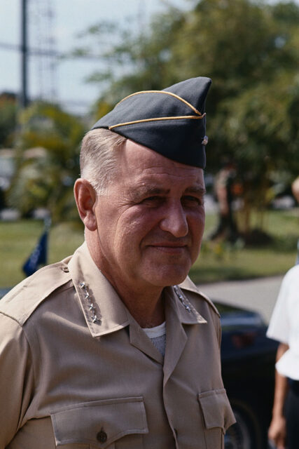 Creighton Abrams standing in his uniform